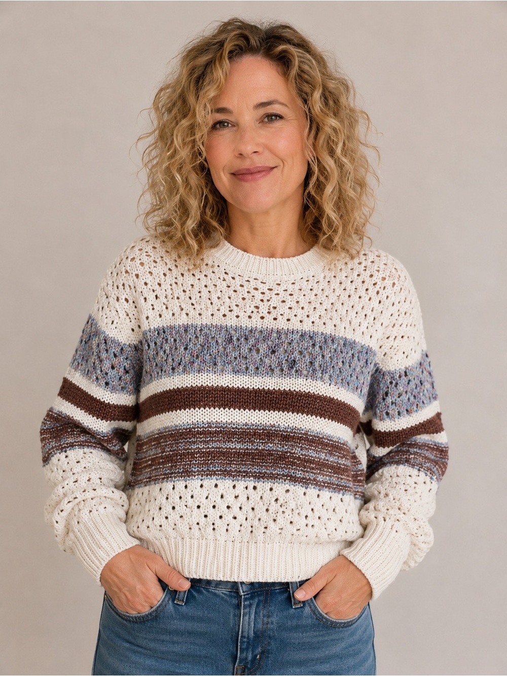 Natural Reflections | Open Knit Crewneck Sweater | Size XL | NWOT |  Layering